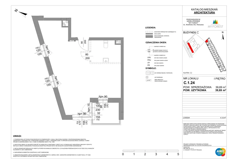 Lokal użytkowy 39,69 m², oferta nr C.1.24, My Forest - lokale użytkowe, Warszawa, Białołęka, ul. Modlińska 342