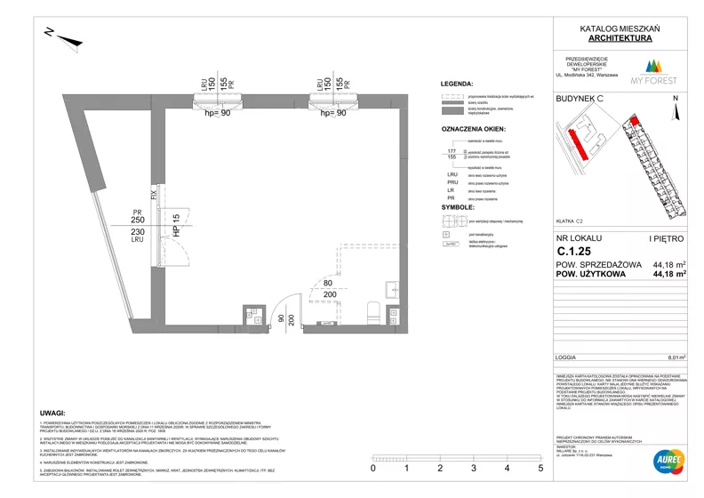 Lokal użytkowy 44,18 m², oferta nr C.1.25, My Forest - lokale użytkowe, Warszawa, Białołęka, ul. Modlińska 342