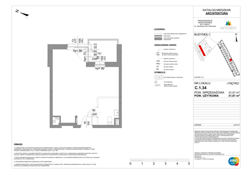 Lokal użytkowy 31,01 m², oferta nr C.1.34, My Forest - lokale użytkowe, Warszawa, Białołęka, ul. Modlińska 342
