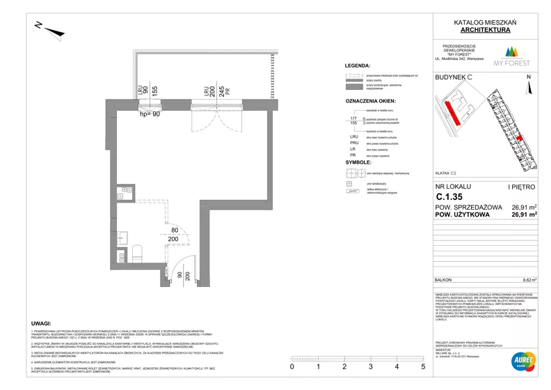 Lokal użytkowy 26,91 m², oferta nr C.1.35, My Forest - lokale użytkowe, Warszawa, Białołęka, ul. Modlińska 342