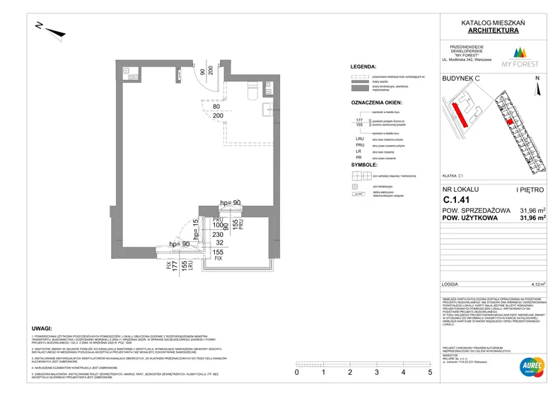 Lokal użytkowy 31,96 m², oferta nr C.1.41, My Forest - lokale użytkowe, Warszawa, Białołęka, ul. Modlińska 342