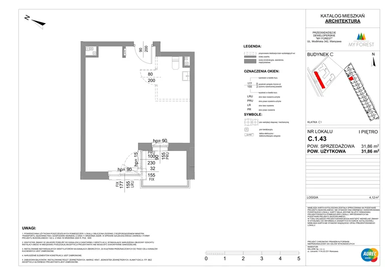 Lokal użytkowy 31,86 m², oferta nr C.1.43, My Forest - lokale użytkowe, Warszawa, Białołęka, ul. Modlińska 342