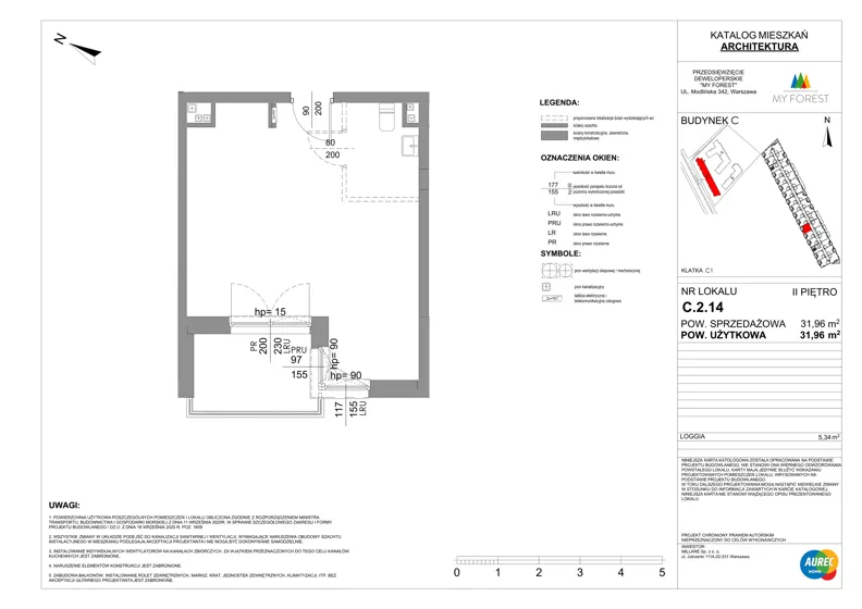 Lokal użytkowy 31,96 m², oferta nr C.2.14, My Forest - lokale użytkowe, Warszawa, Białołęka, ul. Modlińska 342