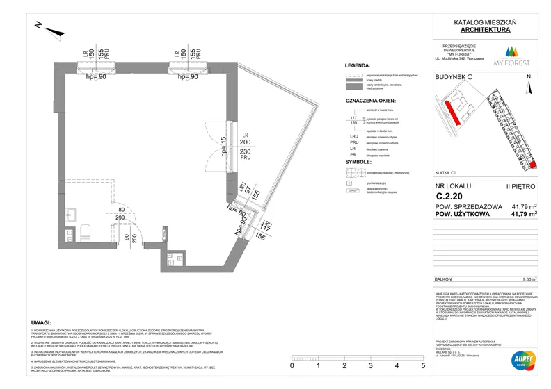 Lokal użytkowy 41,79 m², oferta nr C.2.20, My Forest - lokale użytkowe, Warszawa, Białołęka, ul. Modlińska 342
