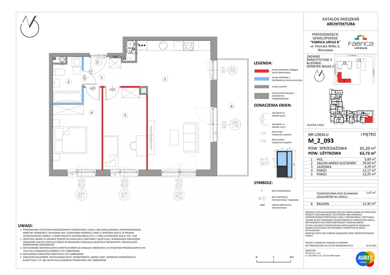 3 pokoje, mieszkanie 63,73 m², piętro 1, oferta nr M_2_093, Fabrica URSUS - Etap B2, Warszawa, Ursus, Szamoty, ul. Henryka Wilka 2