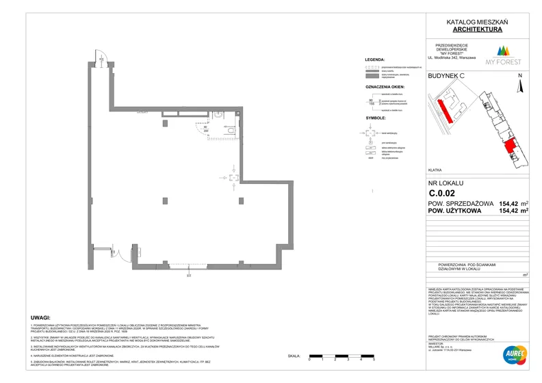 Lokal użytkowy 154,42 m², oferta nr C.0.02, My Forest - lokale użytkowe, Warszawa, Białołęka, ul. Modlińska 342