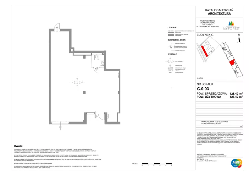 Lokal użytkowy 128,42 m², oferta nr C.0.03, My Forest - lokale użytkowe, Warszawa, Białołęka, ul. Modlińska 342