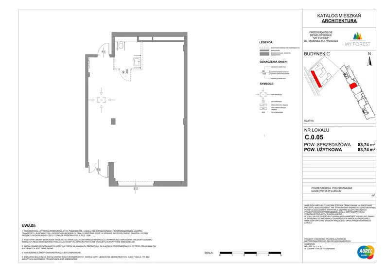 Lokal użytkowy 83,74 m², oferta nr C.0.05, My Forest - lokale użytkowe, Warszawa, Białołęka, ul. Modlińska 342