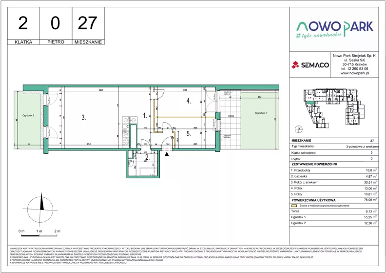 3 pokoje, mieszkanie 76,09 m², parter, oferta nr 27, NowoPark, Kraków, Czyżyny, ul. Sołtysowska/Tomickiego
