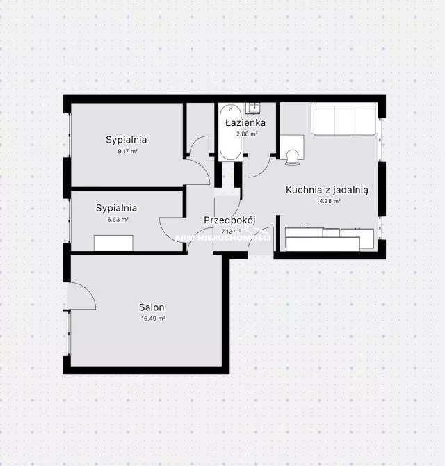 3 pokoje, mieszkanie 59,10 m², piętro 1, oferta nr , 468, Kwidzyn, Tadeusza Odrowskiego