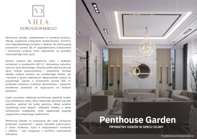 3 pokoje, apartament 136,65 m², parter, oferta nr Penthouse Garden, Villa Doroszewskiego, Gdańsk, Oliwa, ul. Doroszewskiego