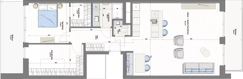 3 pokoje, lokal inwestycyjny 89,13 m², piętro 1, oferta nr V08/1, Marina Royale, Darłowo, ul. Bulwar Zachodzącego Słońca 1