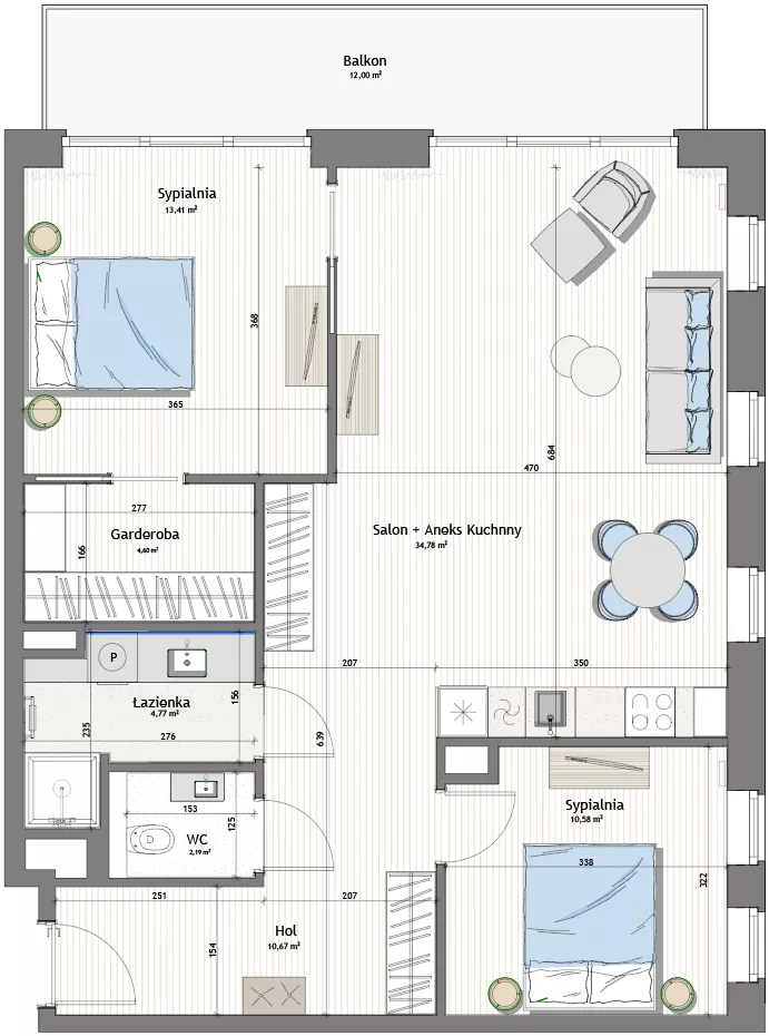 3 pokoje, lokal inwestycyjny 81,67 m², piętro 2, oferta nr V10/2, Marina Royale, Darłowo, ul. Bulwar Zachodzącego Słońca 1