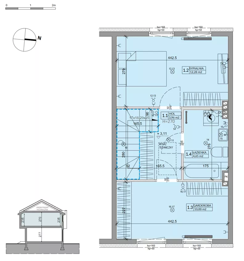 Dom 63,99 m², oferta nr 38B, Ogrody Przyjaciół 5 - etap 4, Warszawa, Białołęka, Szamocin, ul. Inna