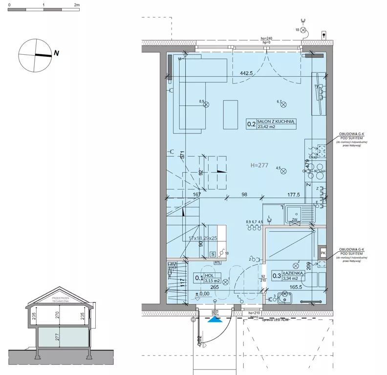 Dom 63,99 m², oferta nr 38B, Ogrody Przyjaciół 5 - etap 4, Warszawa, Białołęka, Szamocin, ul. Inna
