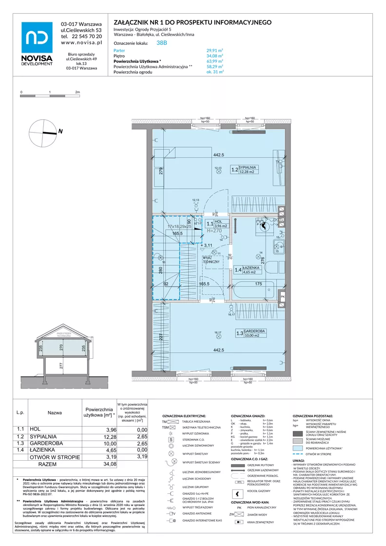 Dom 63,99 m², oferta nr 38B, Ogrody Przyjaciół 5 - etap 4, Warszawa, Białołęka, Szamocin, ul. Inna