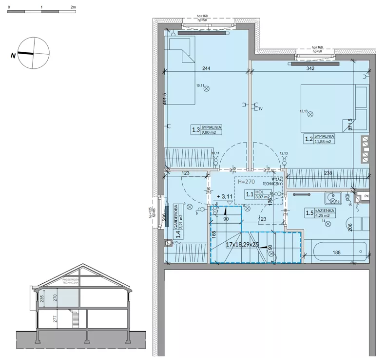 Dom 71,32 m², oferta nr 40A, Ogrody Przyjaciół 5 - etap 4, Warszawa, Białołęka, Szamocin, ul. Inna