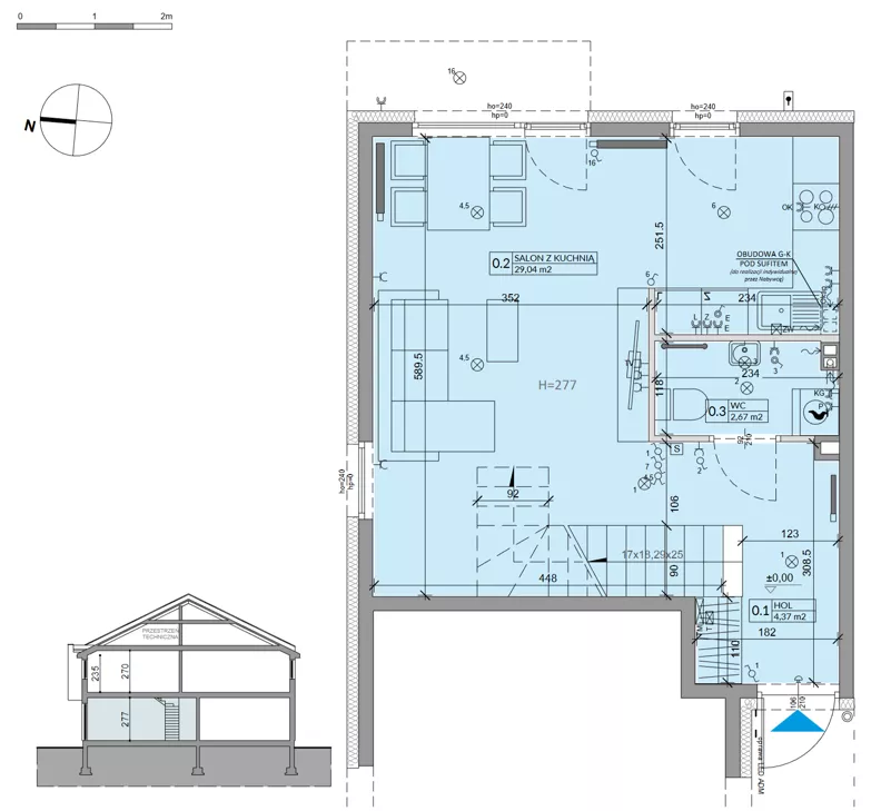Dom 71,32 m², oferta nr 40A, Ogrody Przyjaciół 5 - etap 4, Warszawa, Białołęka, Szamocin, ul. Inna