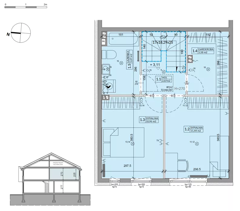Dom 68,60 m², oferta nr 40B, Ogrody Przyjaciół 5 - etap 4, Warszawa, Białołęka, Szamocin, ul. Inna