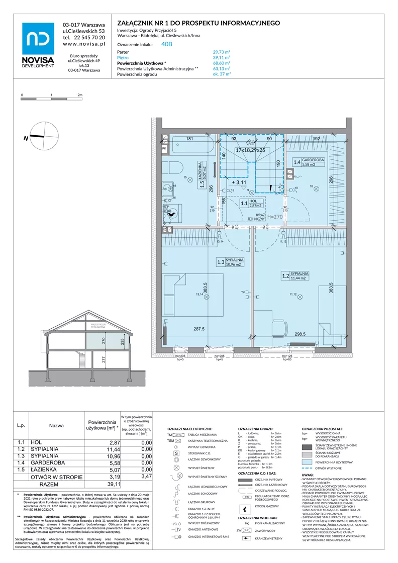 Dom 68,60 m², oferta nr 40B, Ogrody Przyjaciół 5 - etap 4, Warszawa, Białołęka, Szamocin, ul. Inna
