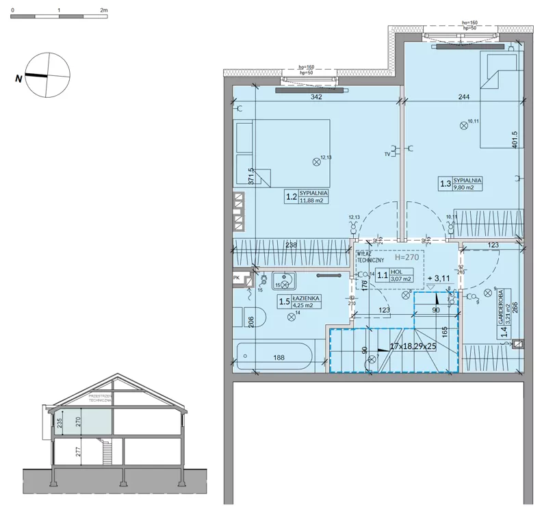 Dom 71,32 m², oferta nr 41A, Ogrody Przyjaciół 5 - etap 4, Warszawa, Białołęka, Szamocin, ul. Inna
