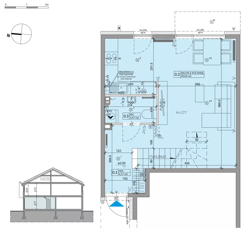 Dom 71,32 m², oferta nr 41A, Ogrody Przyjaciół 5 - etap 4, Warszawa, Białołęka, Szamocin, ul. Inna