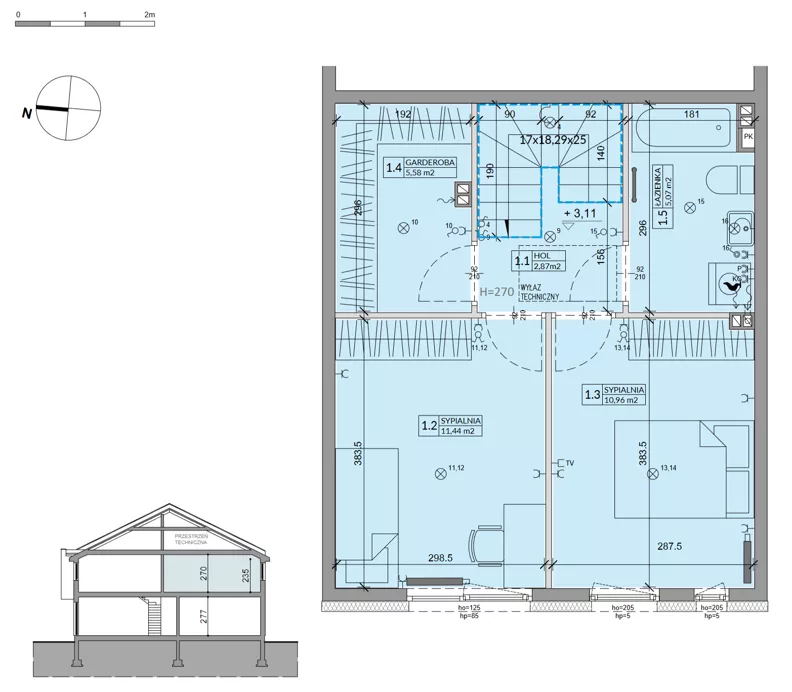 Dom 68,60 m², oferta nr 41B, Ogrody Przyjaciół 5 - etap 4, Warszawa, Białołęka, Szamocin, ul. Inna