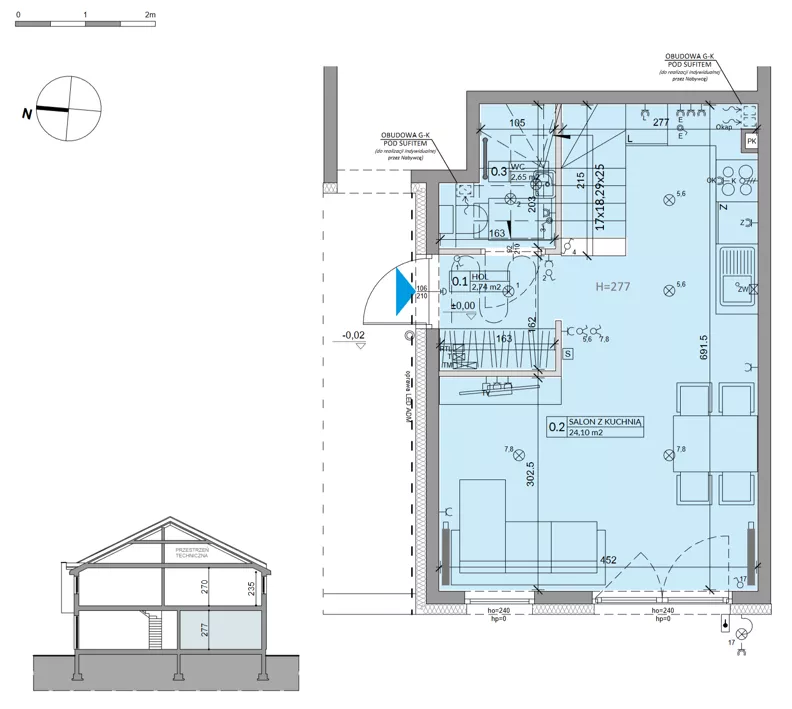 Dom 68,60 m², oferta nr 41B, Ogrody Przyjaciół 5 - etap 4, Warszawa, Białołęka, Szamocin, ul. Inna