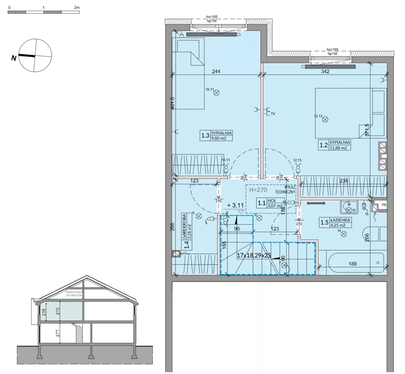 Dom 71,32 m², oferta nr 42A, Ogrody Przyjaciół 5 - etap 4, Warszawa, Białołęka, Szamocin, ul. Inna