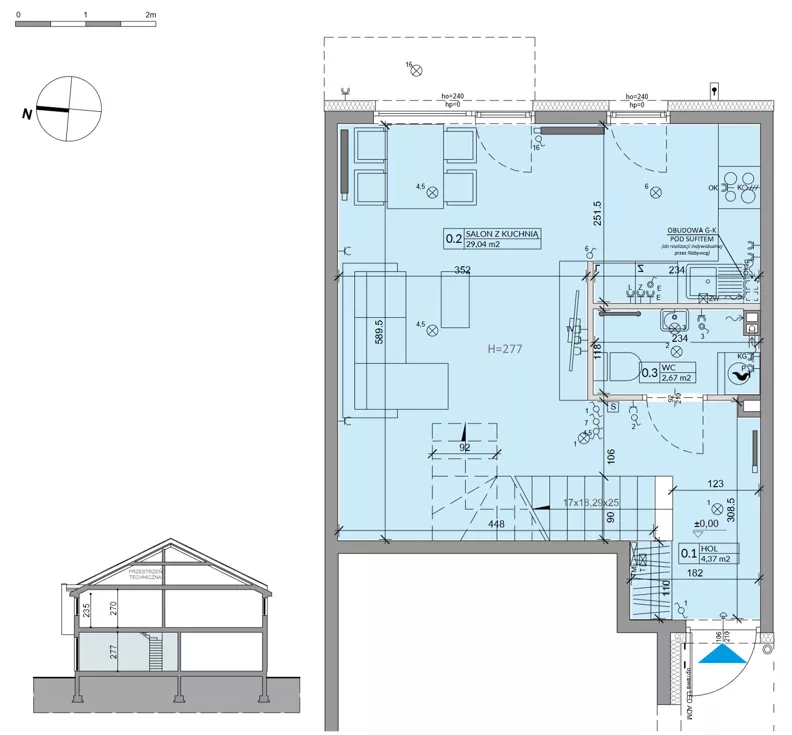 Dom 71,32 m², oferta nr 42A, Ogrody Przyjaciół 5 - etap 4, Warszawa, Białołęka, Szamocin, ul. Inna