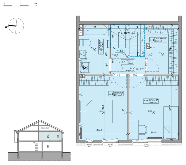 Dom 68,60 m², oferta nr 42B, Ogrody Przyjaciół 5 - etap 4, Warszawa, Białołęka, Szamocin, ul. Inna
