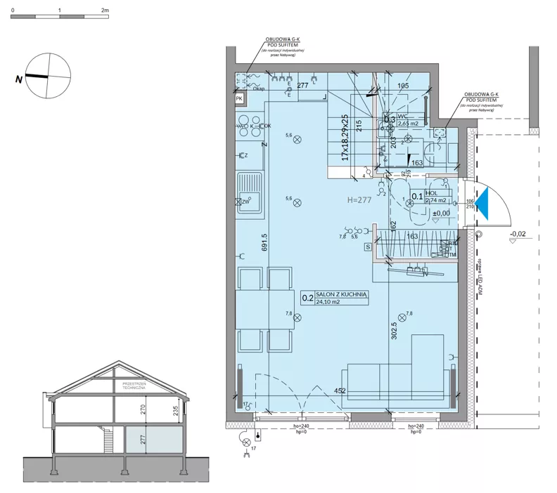 Dom 68,60 m², oferta nr 42B, Ogrody Przyjaciół 5 - etap 4, Warszawa, Białołęka, Szamocin, ul. Inna