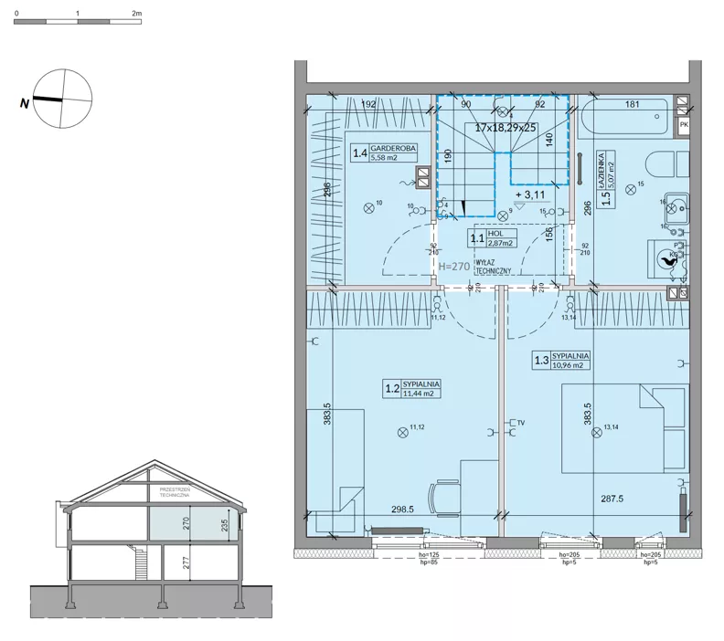 Dom 68,60 m², oferta nr 43B, Ogrody Przyjaciół 5 - etap 4, Warszawa, Białołęka, Szamocin, ul. Inna