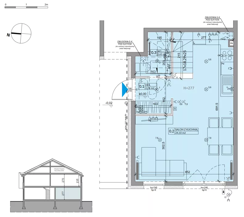 Dom 68,60 m², oferta nr 43B, Ogrody Przyjaciół 5 - etap 4, Warszawa, Białołęka, Szamocin, ul. Inna