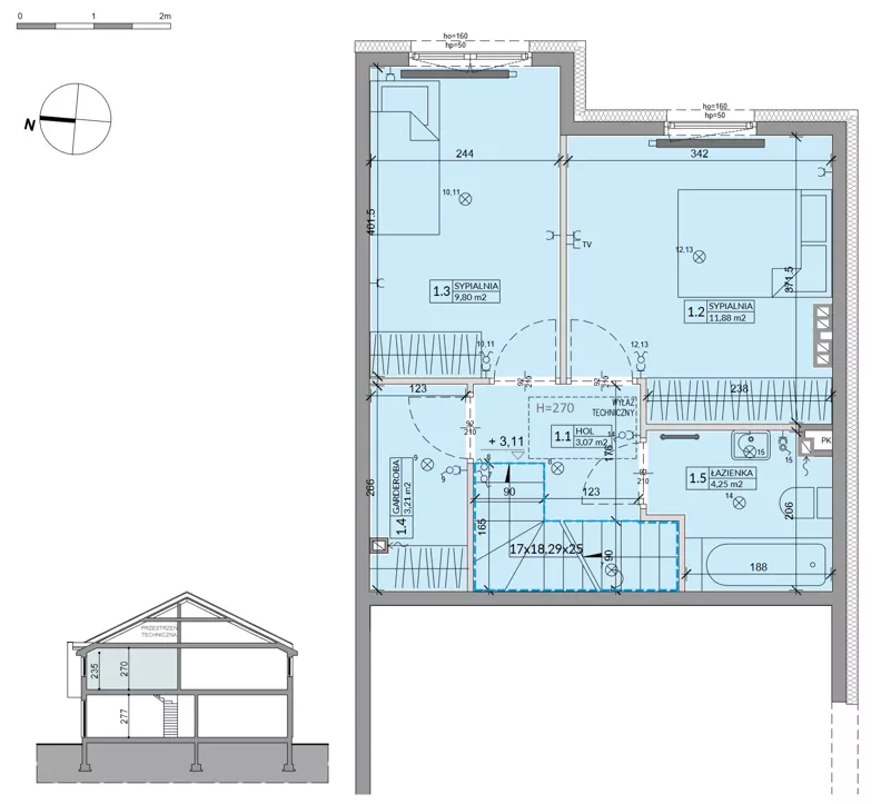 Dom 71,32 m², oferta nr 44A, Ogrody Przyjaciół 5 - etap 4, Warszawa, Białołęka, Szamocin, ul. Inna