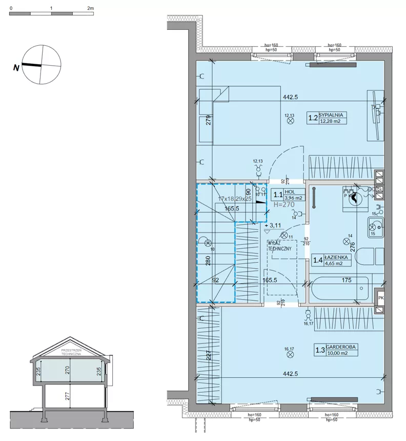 Dom 63,99 m², oferta nr 1A, Ogrody Przyjaciół 5, Warszawa, Białołęka, Szamocin, ul. Cieślewskich/Inna