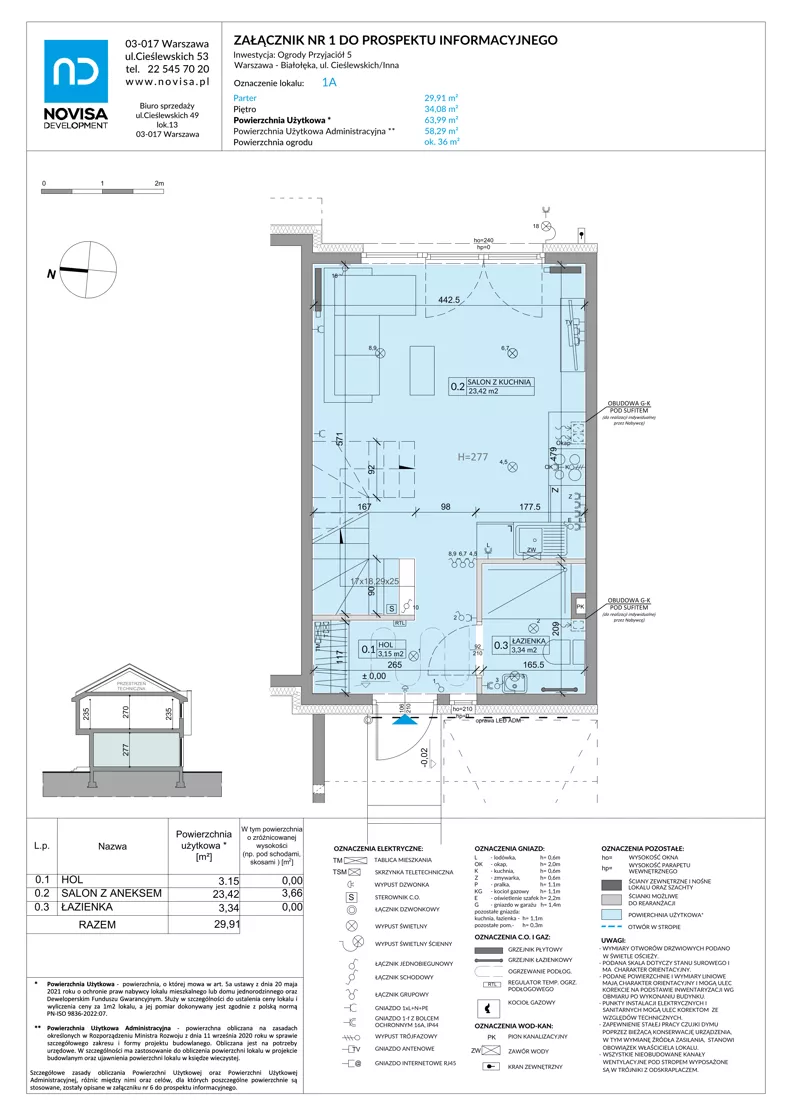 Dom 63,99 m², oferta nr 1A, Ogrody Przyjaciół 5, Warszawa, Białołęka, Szamocin, ul. Cieślewskich/Inna