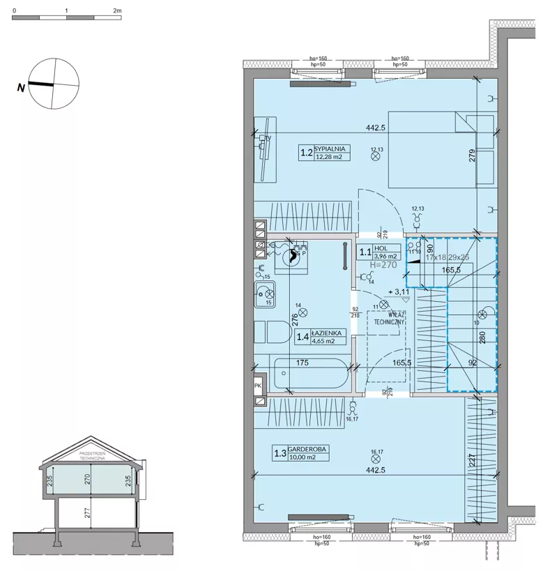Dom 63,99 m², oferta nr 3A, Ogrody Przyjaciół 5, Warszawa, Białołęka, Szamocin, ul. Cieślewskich/Inna