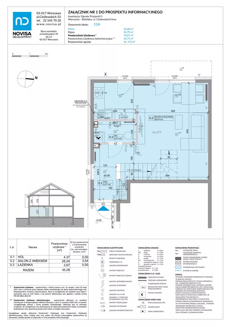 Dom 70,07 m², oferta nr 12A, Ogrody Przyjaciół 5, Warszawa, Białołęka, Szamocin, ul. Cieślewskich/Inna