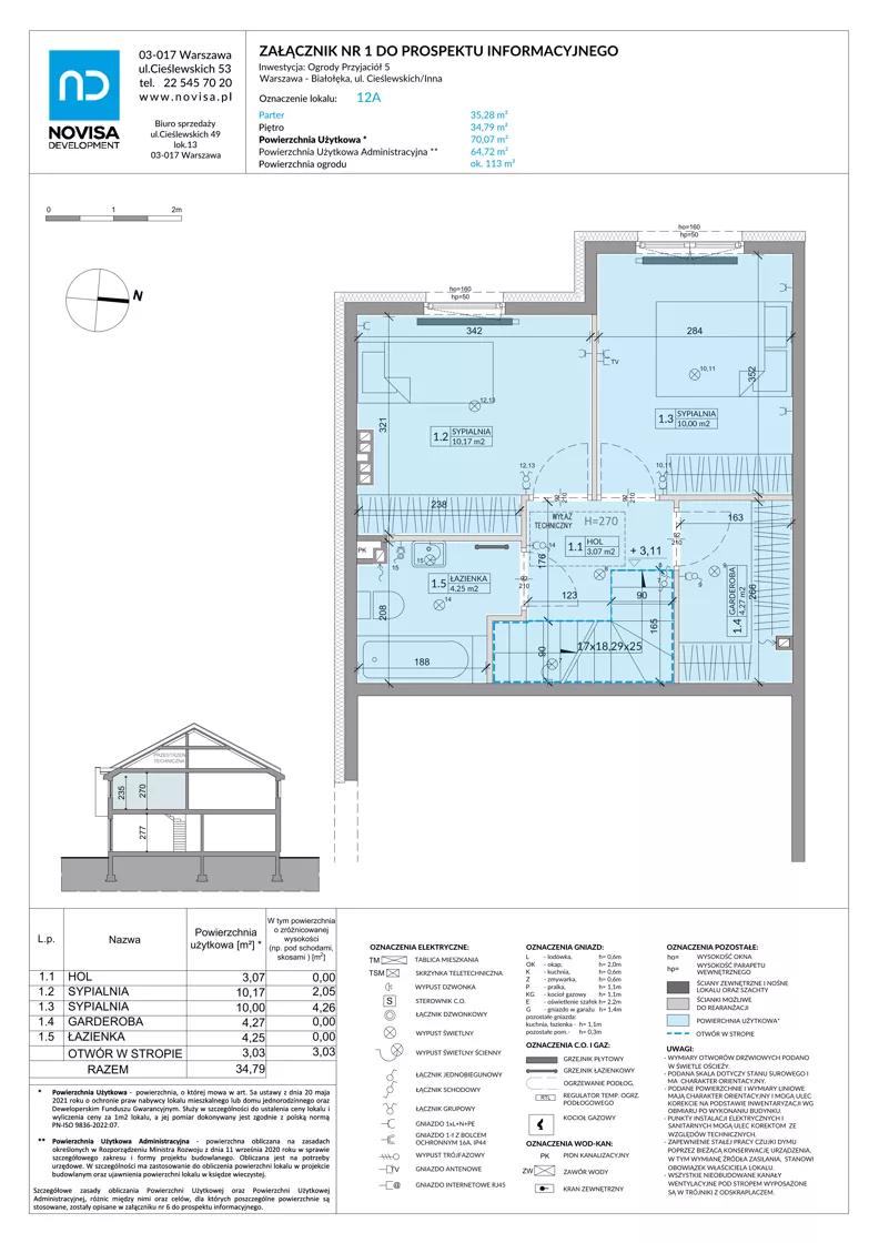 Dom 70,07 m², oferta nr 12A, Ogrody Przyjaciół 5, Warszawa, Białołęka, Szamocin, ul. Cieślewskich/Inna