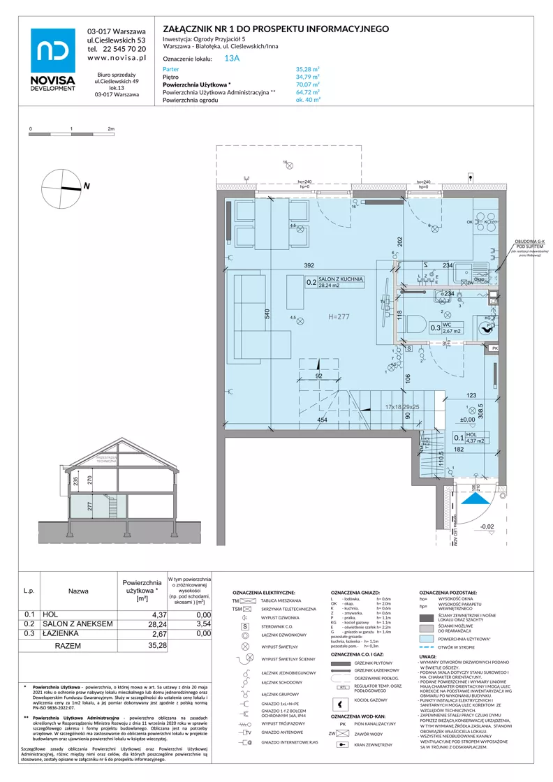 Dom 70,07 m², oferta nr 13A, Ogrody Przyjaciół 5, Warszawa, Białołęka, Szamocin, ul. Cieślewskich/Inna