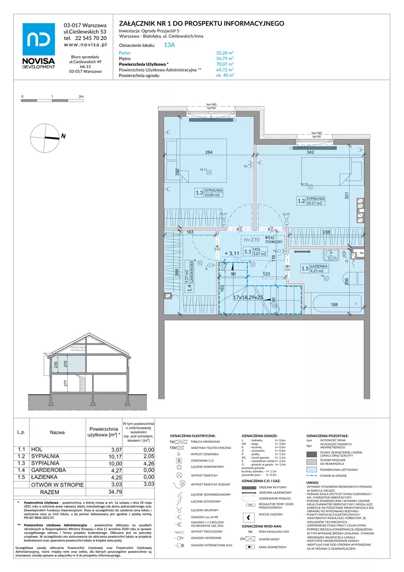 Dom 70,07 m², oferta nr 13A, Ogrody Przyjaciół 5, Warszawa, Białołęka, Szamocin, ul. Cieślewskich/Inna