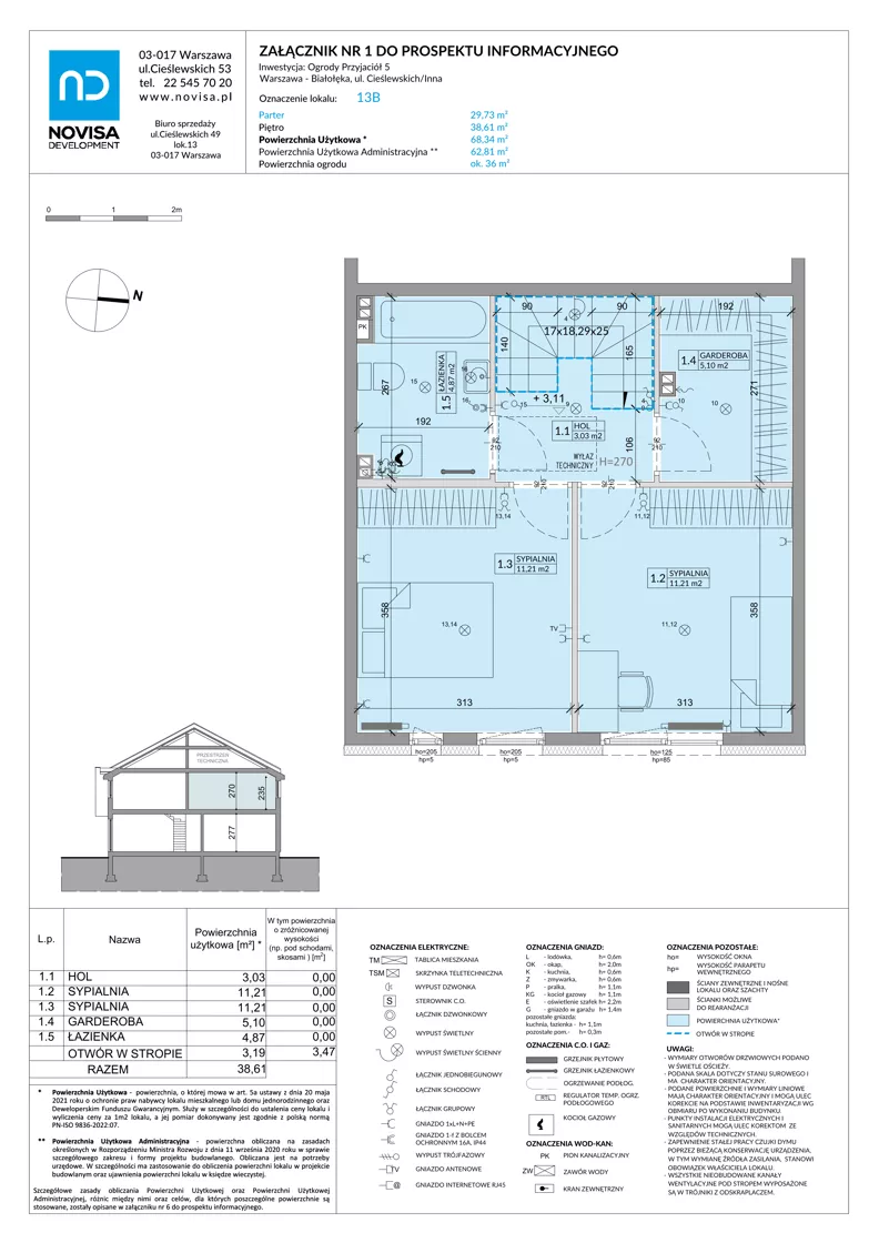 Dom 68,34 m², oferta nr 13B, Ogrody Przyjaciół 5, Warszawa, Białołęka, Szamocin, ul. Cieślewskich/Inna