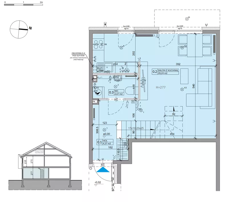 Dom 70,07 m², oferta nr 14A, Ogrody Przyjaciół 5, Warszawa, Białołęka, Szamocin, ul. Cieślewskich/Inna