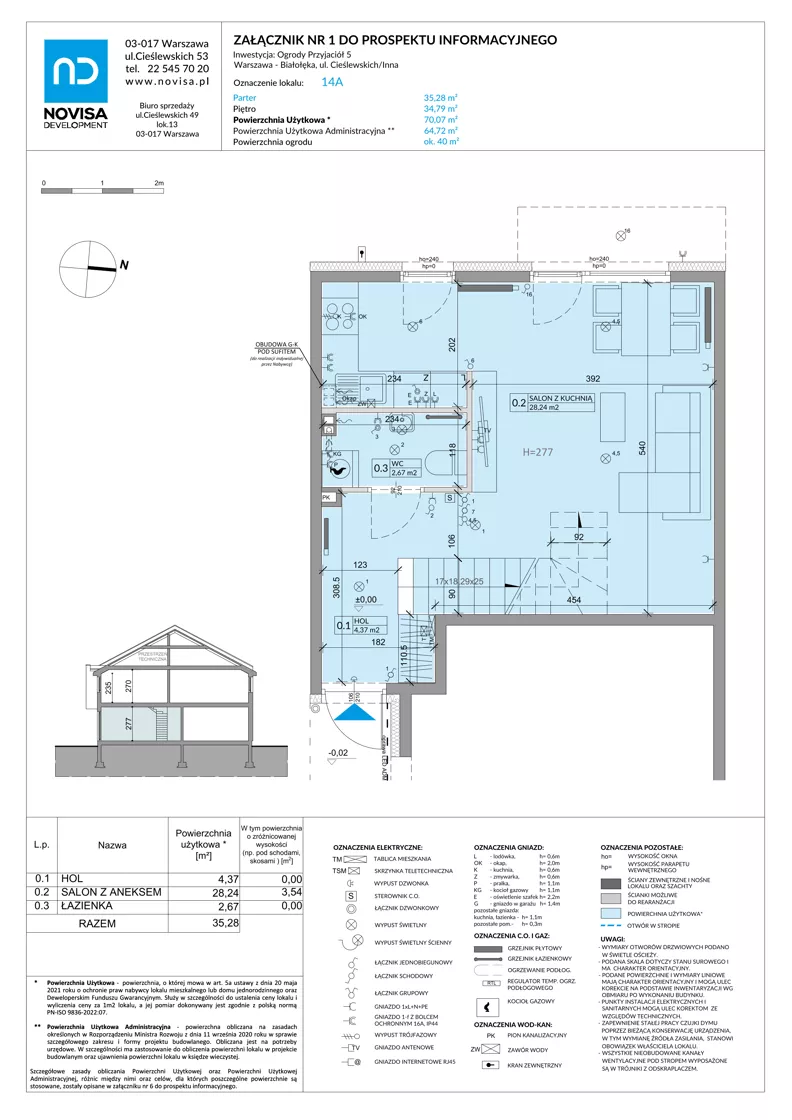 Dom 70,07 m², oferta nr 14A, Ogrody Przyjaciół 5, Warszawa, Białołęka, Szamocin, ul. Cieślewskich/Inna