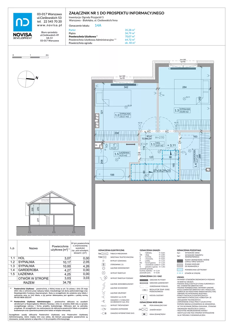 Dom 70,07 m², oferta nr 14A, Ogrody Przyjaciół 5, Warszawa, Białołęka, Szamocin, ul. Cieślewskich/Inna