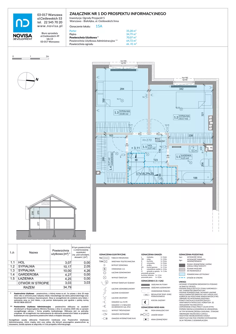Dom 70,07 m², oferta nr 15A, Ogrody Przyjaciół 5, Warszawa, Białołęka, Szamocin, ul. Cieślewskich/Inna