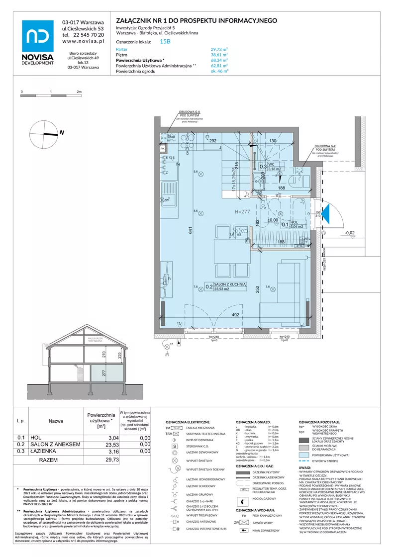 Dom 68,34 m², oferta nr 15B, Ogrody Przyjaciół 5, Warszawa, Białołęka, Szamocin, ul. Cieślewskich/Inna