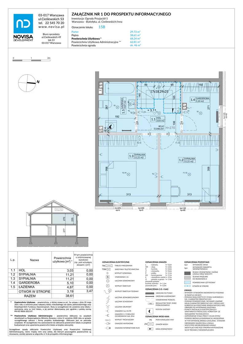 Dom 68,34 m², oferta nr 15B, Ogrody Przyjaciół 5, Warszawa, Białołęka, Szamocin, ul. Cieślewskich/Inna