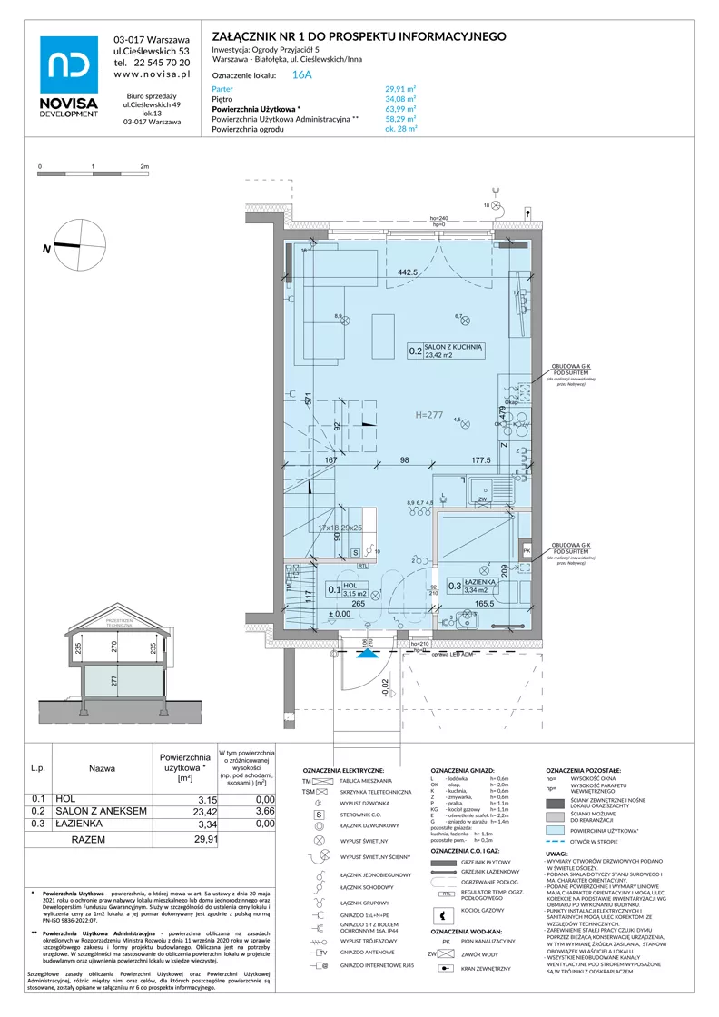 Dom 63,99 m², oferta nr 16A, Ogrody Przyjaciół 5, Warszawa, Białołęka, Szamocin, ul. Cieślewskich/Inna
